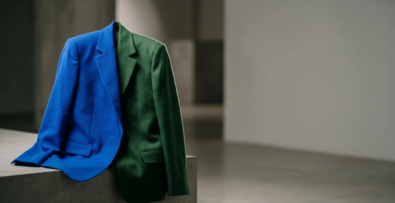 Blazer de couleur vibrante symbolisant le pouvoir et le leadership dans un contexte professionnel moderne